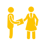 Icon zwei mitarbeiter geben sich die Hand